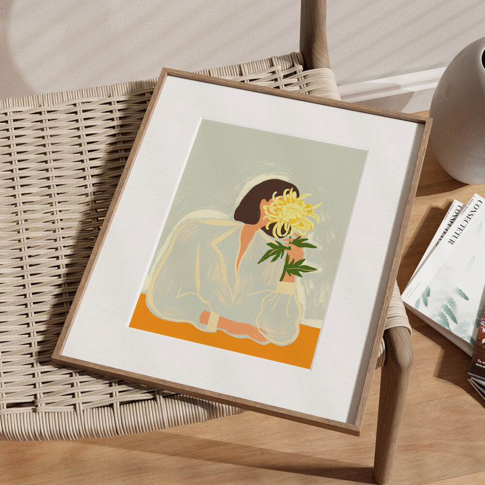 The Crysanthemum plakat - grøn/orange